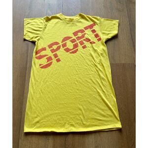 Vintage Yellow “SPORT” Graphic Longline T-Shirt